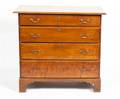 A Modern Tiger Maple Straight Front Chest of Drawers
