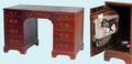 504 Leather Inset Pedestal Desk