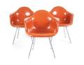 Three Charles and Ray Eames DAX Armchairs