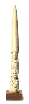 An African Carved Ivory Tusk