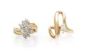A Collection of 14 Karat Yellow Gold and Diamond Rings