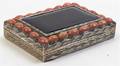 A Coral Inset Silver Snuff Box