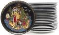 Nineteen Russian Transfer Decorated Porcelain Plates