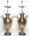 A Pair of Neoclassical Style Brass Table Lamps