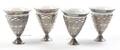A Set of Four Aznavur Silver Zarfs Ottoman Turkey