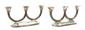 A Pair of Continental Silver ThreeLight Candelabra
