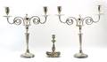 A Pair of SilverPlate TwoLight Candelabra