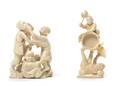 Two Japanese Ivory Figural Groups