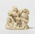 A Japanese Carved Ivory Figural Okimono
