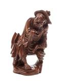 A Chinese Carved Wood Figure of a Man