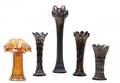 403 Grouping Five Carnival Glass Vases