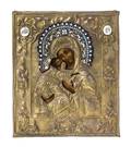 A Russian Enameled Oklad Icon