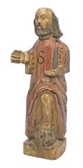 A Continental Carved and Polychrome Decorated Ecclesiastical Figure