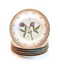 Six Royal Copenhagen Porcelain Flora Danica Dinner Plates