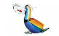 662 Zanetti Oscar Venetian Multicolored Glass Pelican