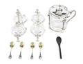 Three French Silver Condiment Sets Christofle Paris Late 20th Century