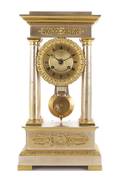 An Empire Style Gilt Bronze Mantel Clock