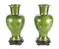A Pair of Chinese Cloisonne Enamel Baluster Vases