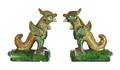 A Pair of Sancai Pottery Roof Tiles