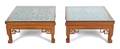 A Pair of Chinese GreenGlazed TileInset Low Tables