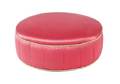 A Large Coccio Pink FabricUpholstered Ottoman