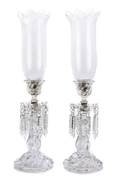 A Pair of Baccarat Glass Candlesticks