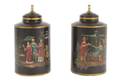 A Pair of Chinoiserie Tea Canister Table Lamps
