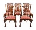 A Set of Eight George III Chippendale Style Dining Chairs