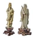 A Pair of Asian Export Stone Carvings of Figures