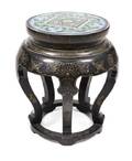 A Chinese Cloisonne and Papier Mache Garden Stool