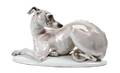 A Rosenthal Porcelain Figure of a Reclining Greyhound