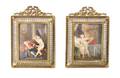 Two Framed German Miniature Paintings on Ivory