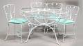 571 Five Piece Wrought Iron Table and Chairs Se