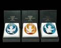 599 Three Baccarat Crystal Cameo Face Paperweights