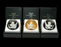 598 Three Baccarat Crystal Cameo Face Paperweights