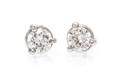 A Pair 14 Karat White Gold and Diamond Studs