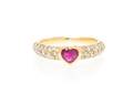 An 18 Karat Yellow Gold Ruby and Diamond Ring