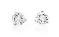 A Pair of 14 Karat White Gold and Diamond Studs