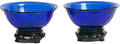 564 Two Blue Peking Glass Bowls on Stands