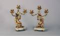 104 Pair of French Gilded Bronze ThreeArm Candelabras