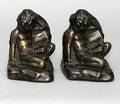 549 Pair S Moran Signed Cherub Bookends