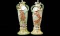 7 2 Art Nouveau Style Figural Porcelain Table Lamps