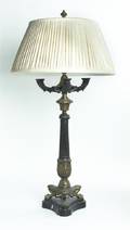 An Empire Style Cast Metal ThreeLight Candelabrum