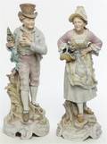 A Pair of Continental Bisque Porcelain Figures