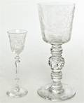 A Collection of Etched Glass Stemware
