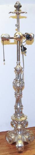 A Silvered Metal Lamp Base