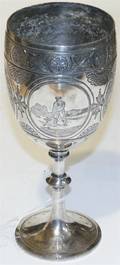 A SheffieldPlate Golf Trophy Walker  Hall Sheffield Late 19th Century