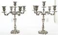 A Pair of Indian SilverPlate FiveLight Candelabra 20th Century