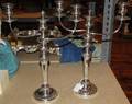 A Pair of SheffieldPlate ThreeLight Candelabra