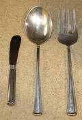 A Pair of American Silver Salad Servers and Twelve Butter Spreaders Rogers  Bro Waterbury CT Circa 1950